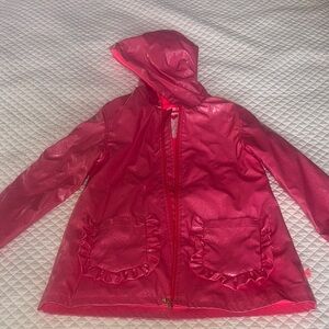 Billieblush Shimmering Pink Hooded Raincoat Fleece Lined